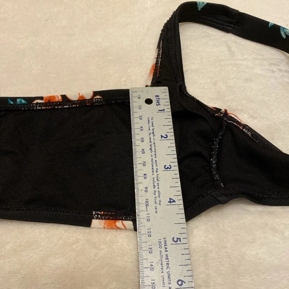 Xhilaration Black Floral Bikini Top